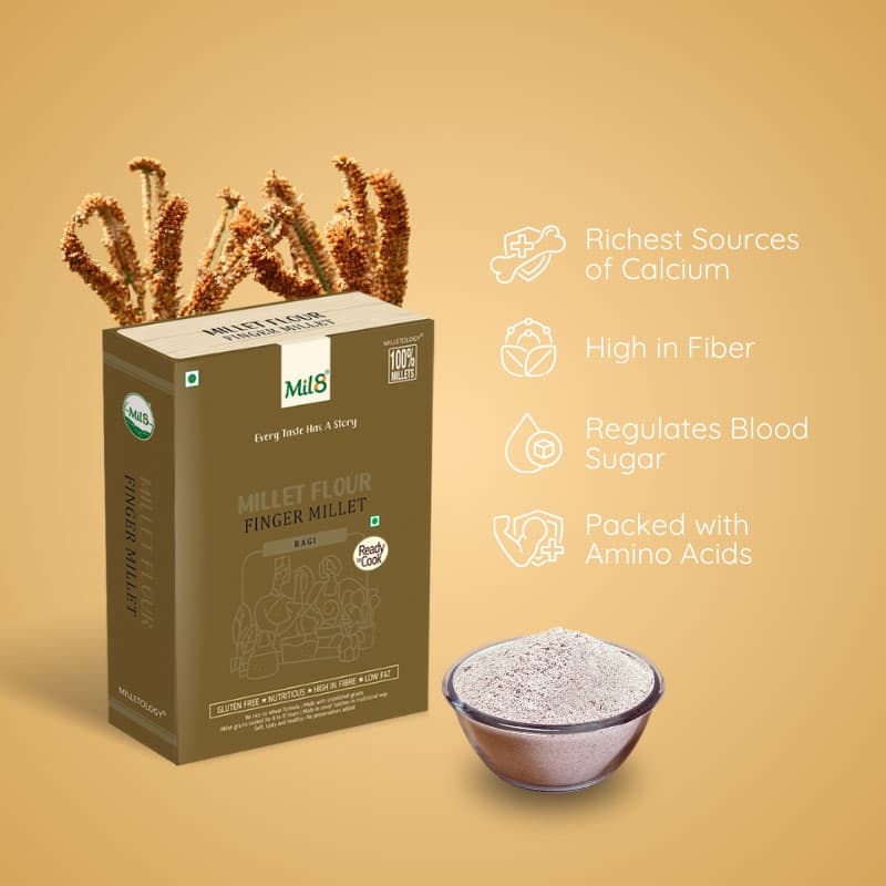 Finger Millet Flour High-Fiber Finger Millet Flouror Healthy Cooking (300g)