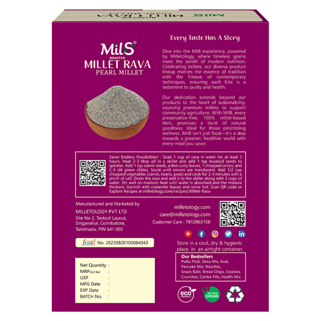 Pearl Millet Rava Pearl Millet Ravaor Delicious, Balanced Meals (400g) 2