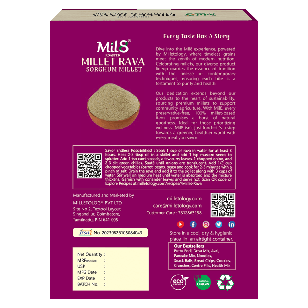 Sorghum Millet Rava Sorghum Millet Ravaerfect for Healthy, Tasty Recipes (400g) 2