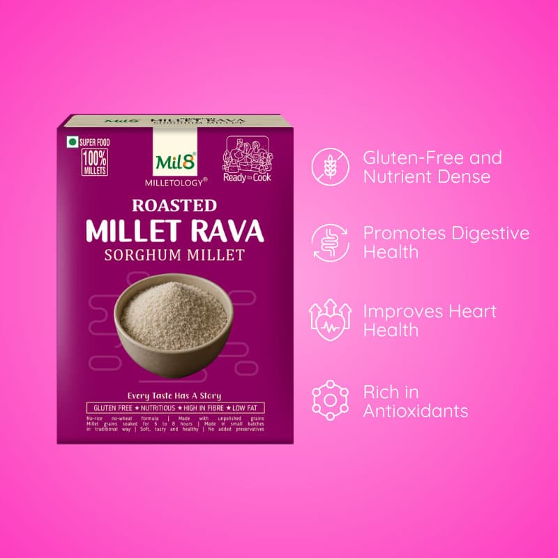 Sorghum Millet Rava Sorghum Millet Ravaerfect for Healthy, Tasty Recipes (400g)