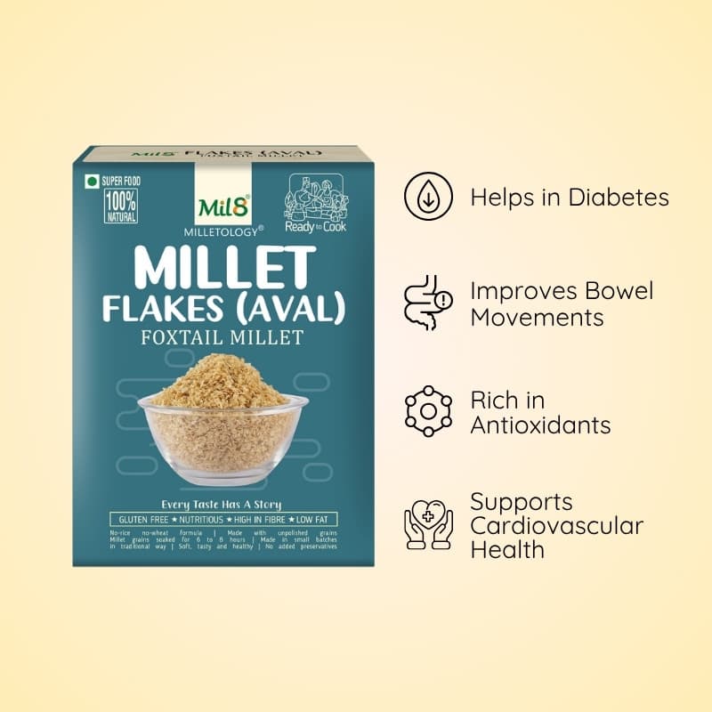 Foxtail Millet Flakes (Aval) Nutritious Foxtail Millet Flakes for a Healthy Breakfast (250g)