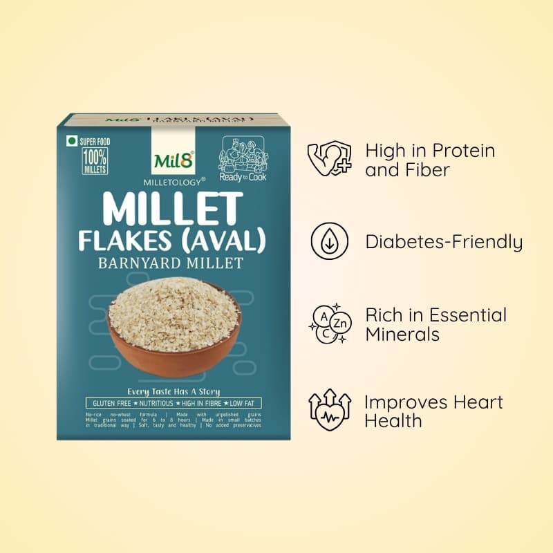 Barnyard Millet Flakes (Aval) Easy and Tasty Barnyard Millet Flakes for Balanced Meals (250g)