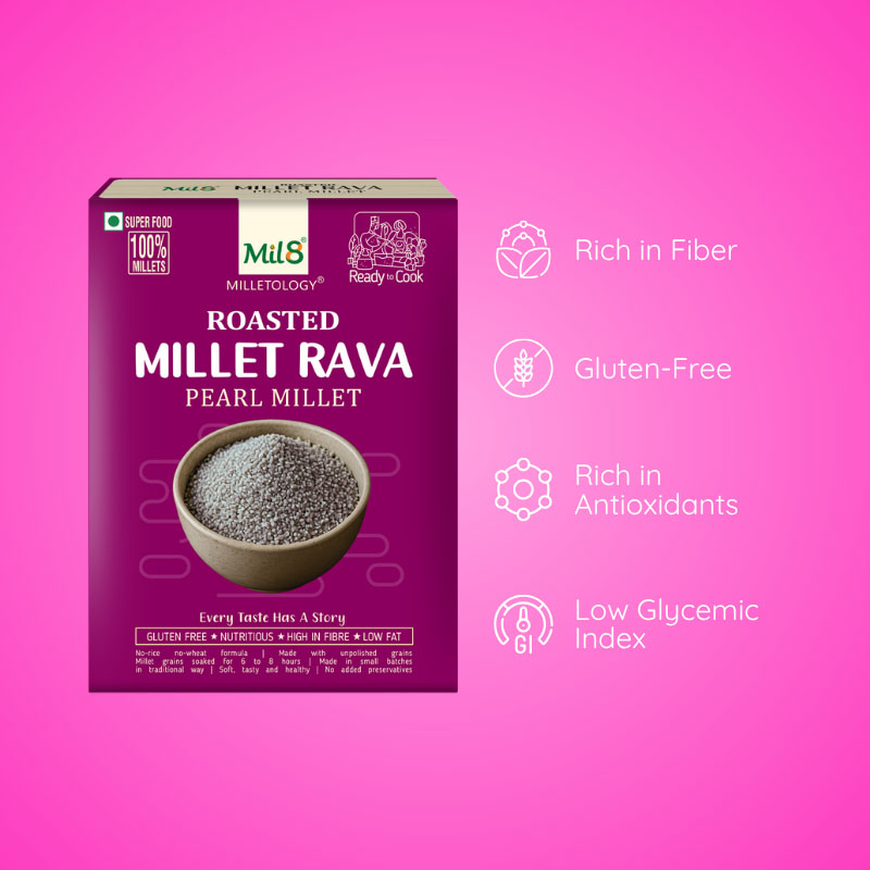 Pearl Millet Rava Pearl Millet Ravaor Delicious, Balanced Meals (400g)