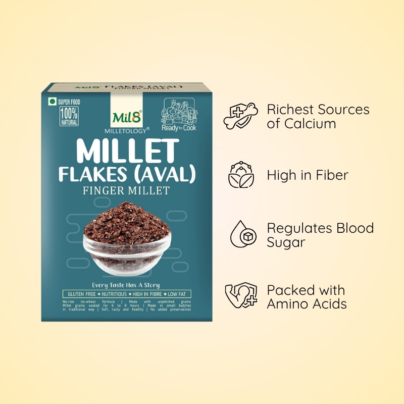 Finger Millet Flakes (Aval) Quick and Nutritious Finger Millet Flakes for Any Meal (250g)